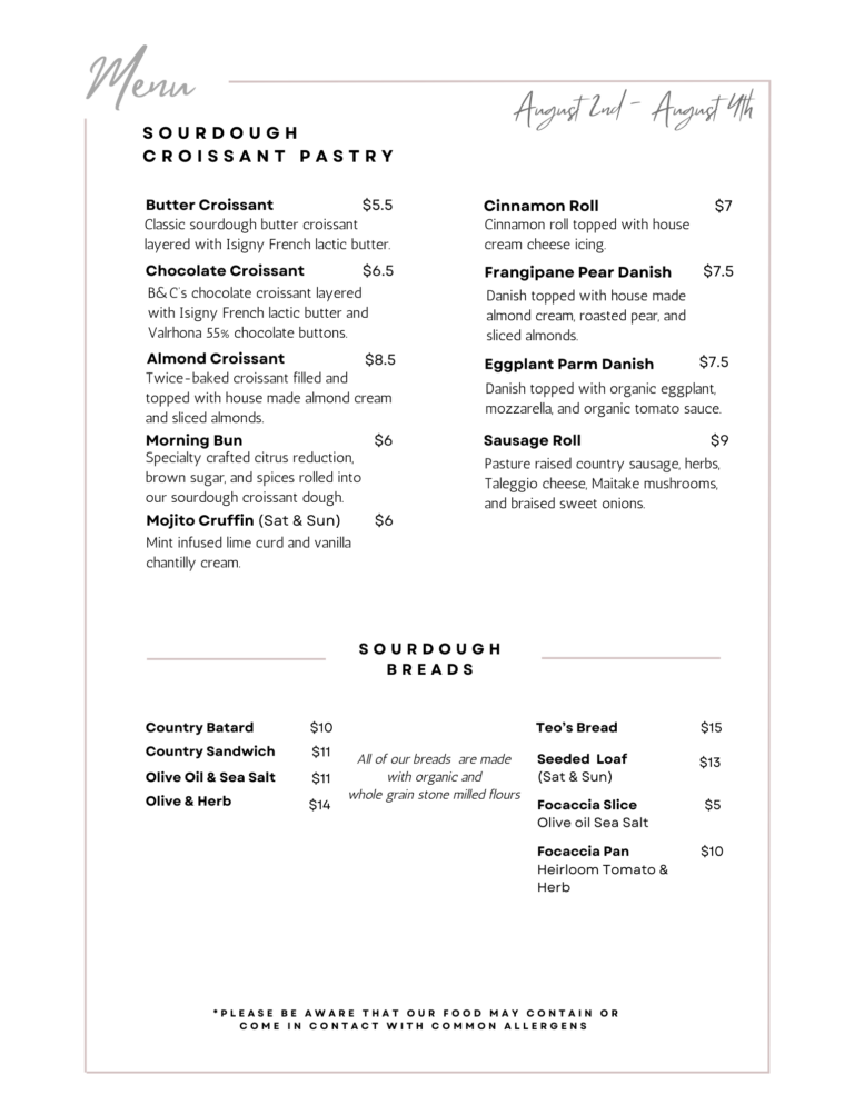 Menu Bread & Culture